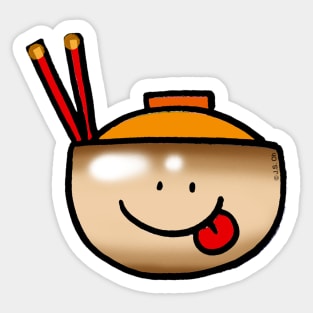 funny rice bowl Sticker